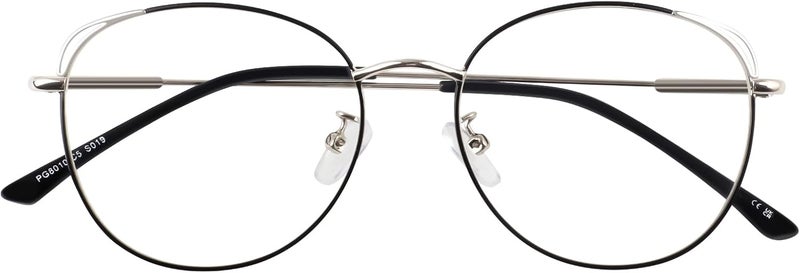 LINVO Classic Fake Glasses Women, Cat Eye Metal Clear Lens Eyeglasses with 100% UV400 Protection - Image 1